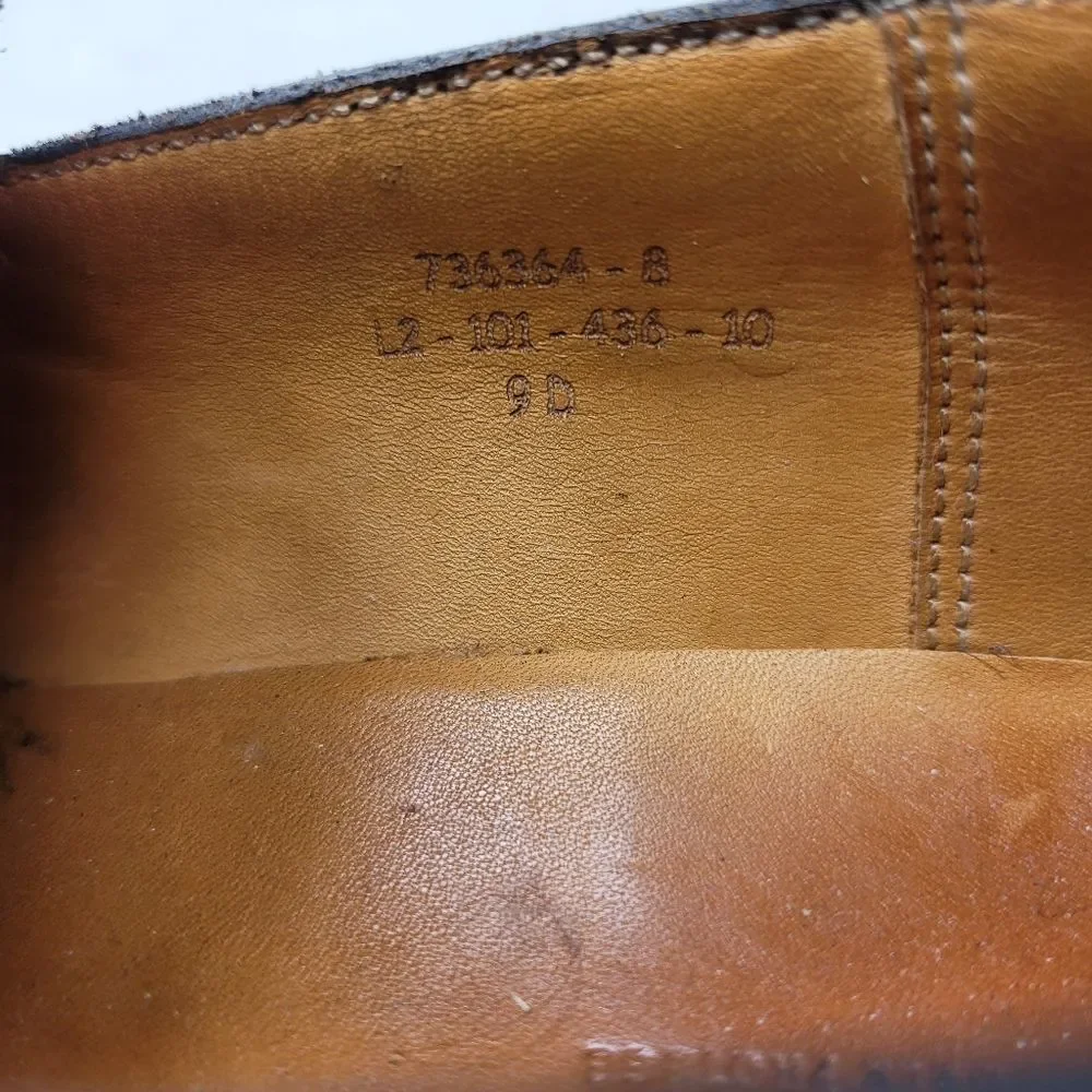 J.M. Weston Men's Penny Loafer Size 9 D Black Leather Pointed Toe Shoes